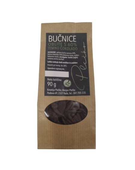 Pražene bučnice oblite s čokolado 90 g (Kmetija Plečko) Pražene bučnice oblite s čokolado 90 g (Kmetija Plečko)