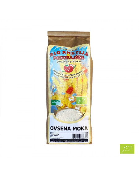Eko ovsena moka 0,5 kg (Eko kmetija Podgraj&scaron;ek)