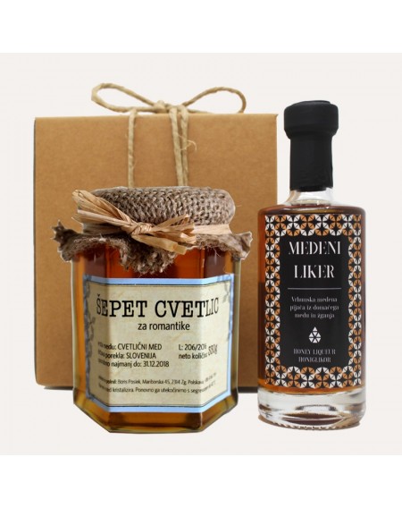 Srednji paket &ldquo;Cvetlični med in liker&rdquo; (Mr.Bee - Čebelarstvo Poslek)